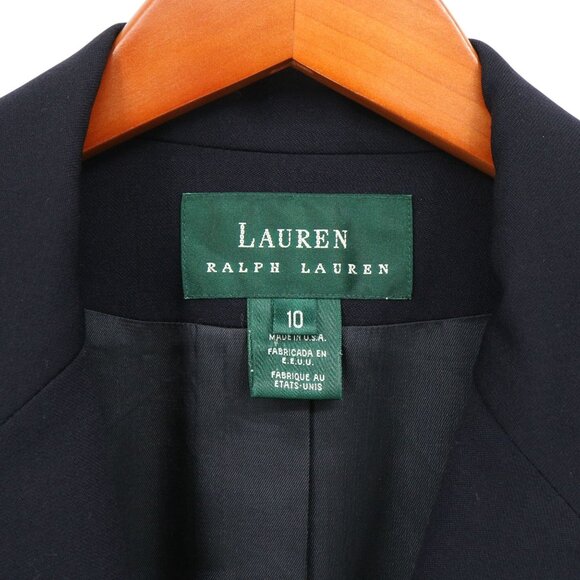 Ralph Lauren Navy Blue Royal Crown Logo Crest Worsted Wool Blazer Jacket 10 - Picture 4 of 8